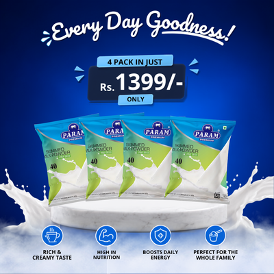 Param Skimmed Milk Powder 4kg Value Pack (4 × 1kg)