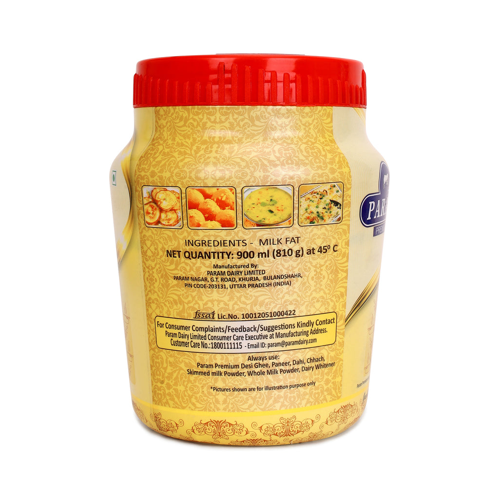 Param Premium Desi Ghee 900ml: GC Tested- Jar