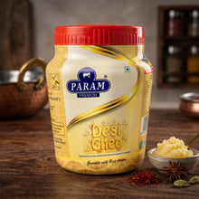Load image into Gallery viewer, Param Premium Desi Ghee 900ml: GC Tested- Jar