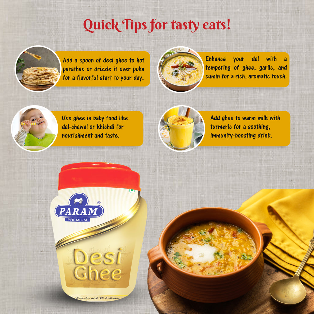Param Premium Desi Ghee 180ml | GC Tested Pure Traditional Ghee