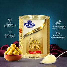 Param Premium Desi Ghee with Rich Aroma | 500 ML Tin