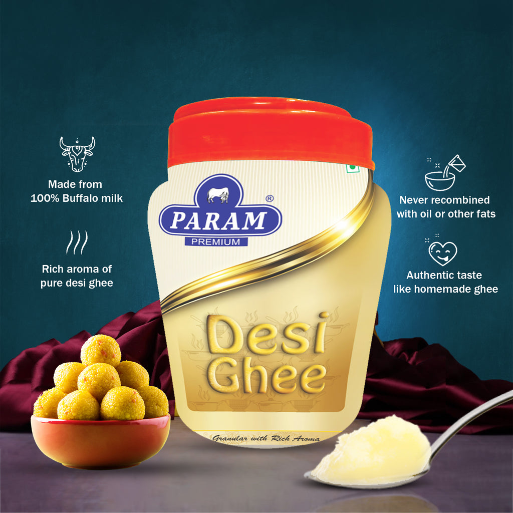 Param Premium Desi Ghee 180ml | GC Tested Pure Traditional Ghee