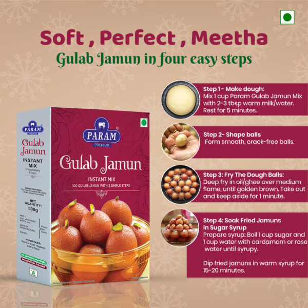 Param Premium Gulab Jamun Instant Mix 500g - Image 4