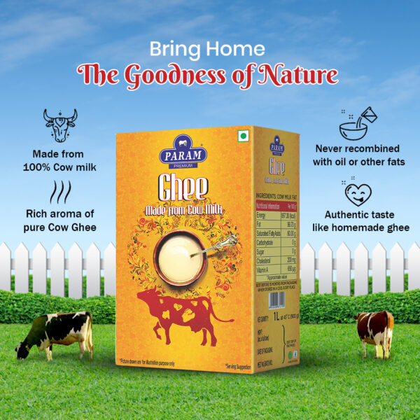 Param Premium Cow Ghee Tetra Pack - Image 2