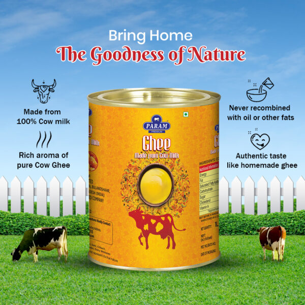 Param Premium Cow Ghee: GC Tested- Tin